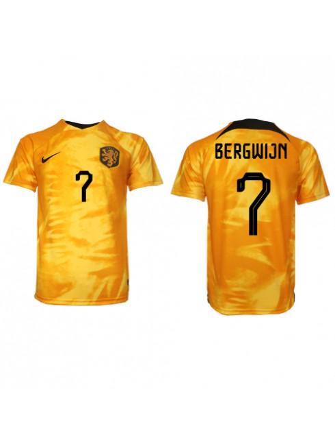 Nederländerna Steven Bergwijn #7 Replika Hemmakläder VM 2022 Kortärmad